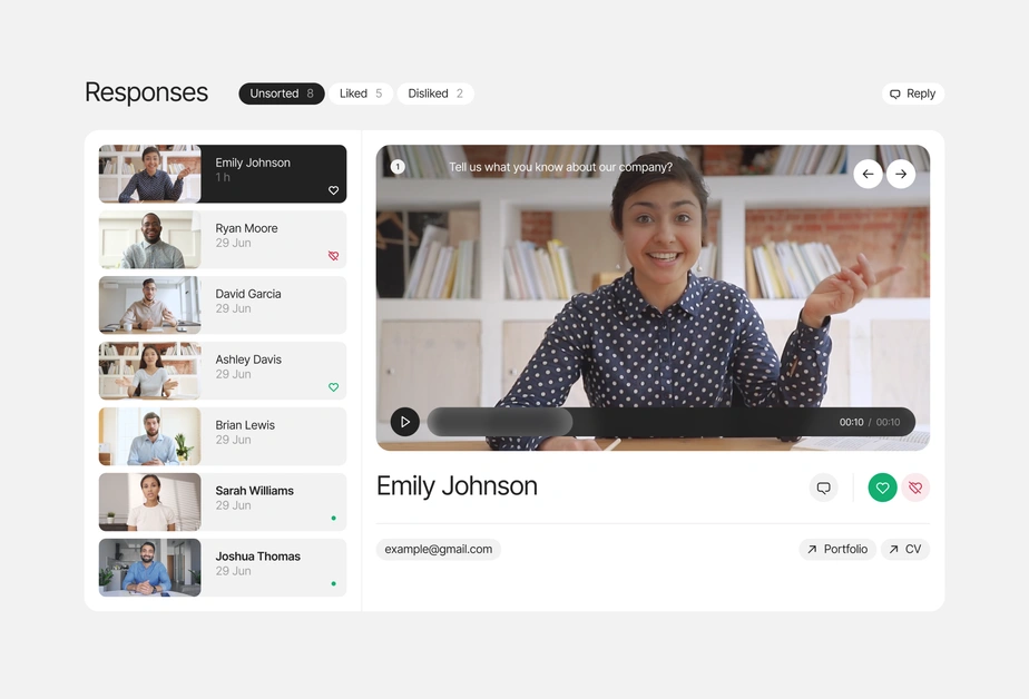 Review the responses and pick the best candidates when you have time.
