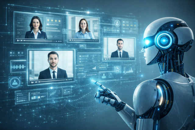 AI analyzes on-demand video interview responses